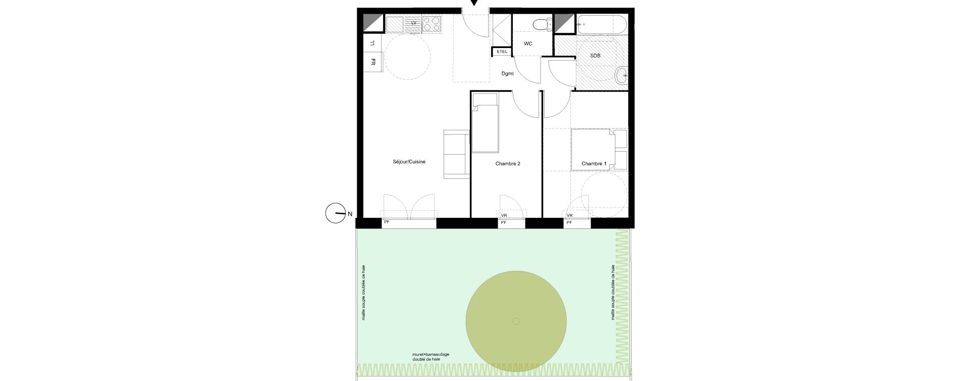 Appartement T3 de 55,97 m2 aux Mureaux Centre