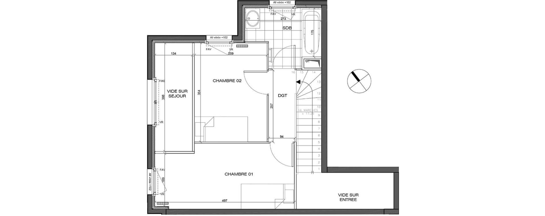 Appartement T3 de 66,26 m2 &agrave; L'&Eacute;tang-La-Ville Centre