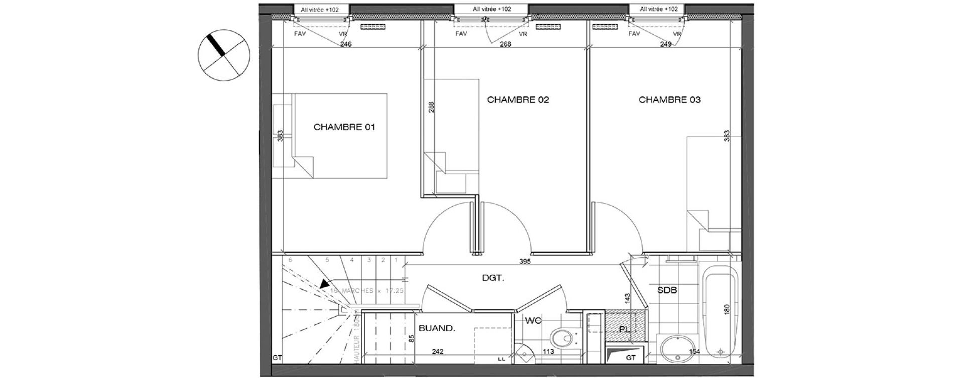 Appartement T4 de 83,13 m2 &agrave; L'&Eacute;tang-La-Ville Centre
