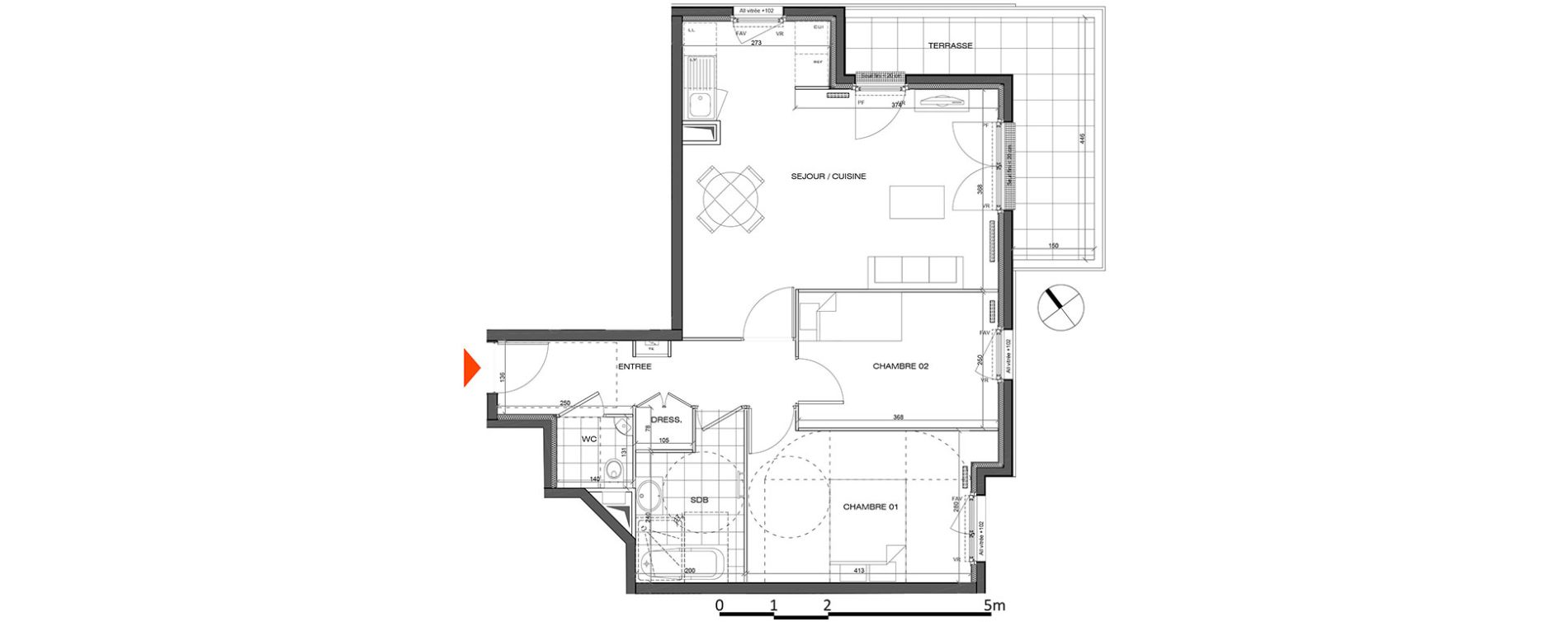 Appartement T3 de 62,74 m2 &agrave; L'&Eacute;tang-La-Ville Centre