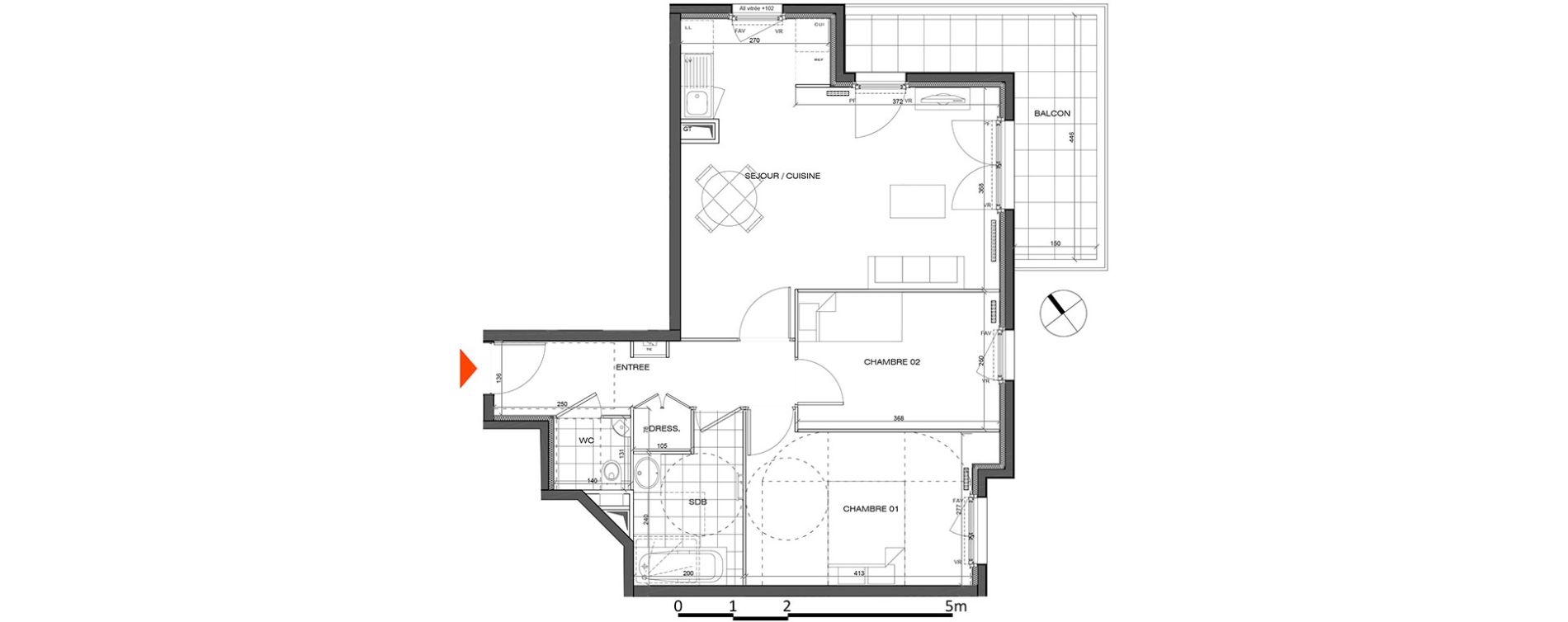 Appartement T3 de 62,74 m2 &agrave; L'&Eacute;tang-La-Ville Centre