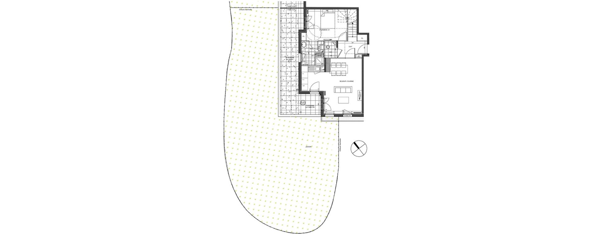 Duplex T4 de 86,73 m2 &agrave; L'&Eacute;tang-La-Ville Centre