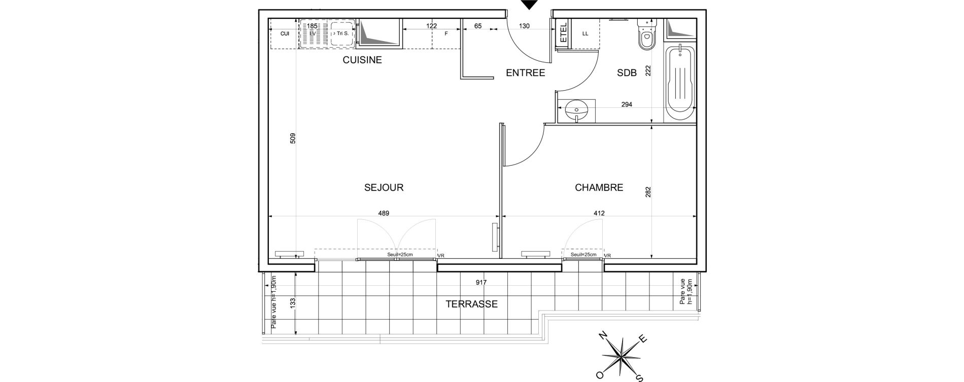Appartement T2 de 44,40 m2 &agrave; Limay Centre