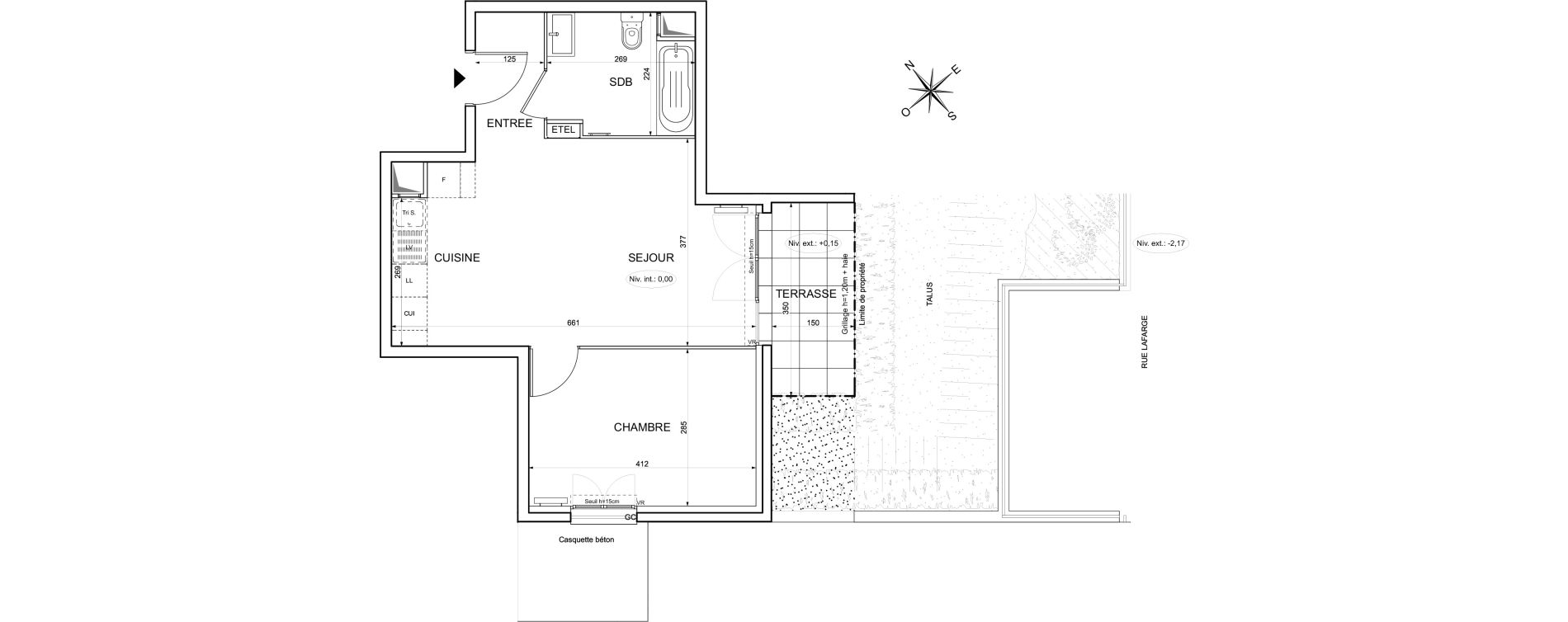 Appartement T2 de 42,57 m2 &agrave; Limay Centre