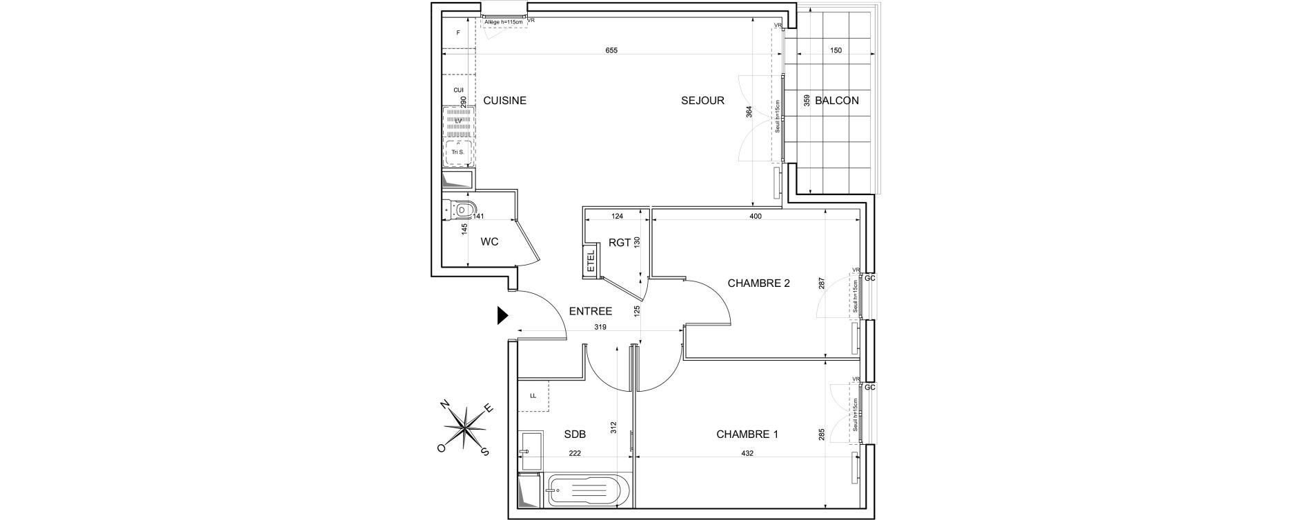 Appartement T3 de 61,85 m2 &agrave; Limay Centre