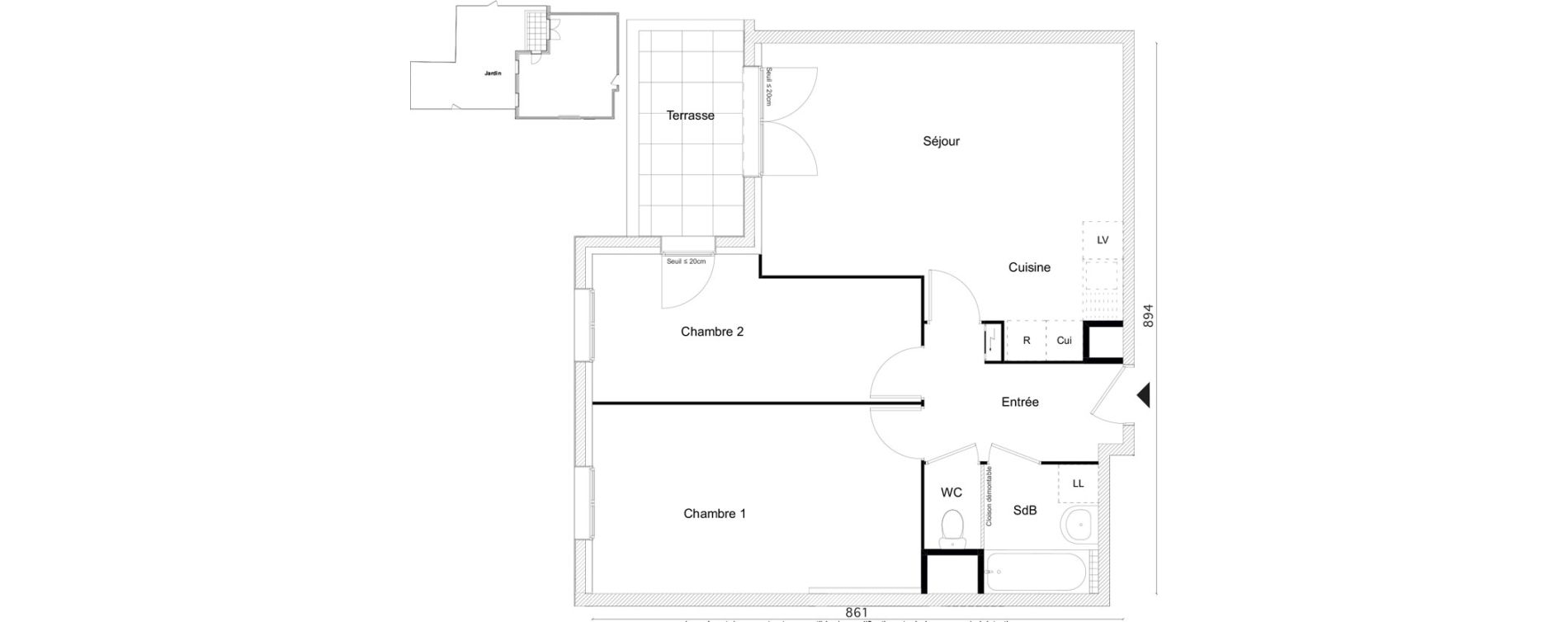 Appartement T3 de 64,05 m2 &agrave; Limay Centre