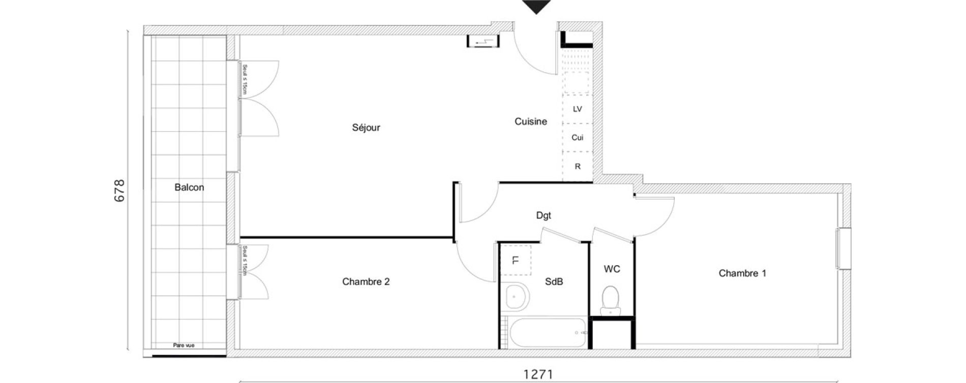 Appartement T3 de 65,40 m2 &agrave; Limay Centre