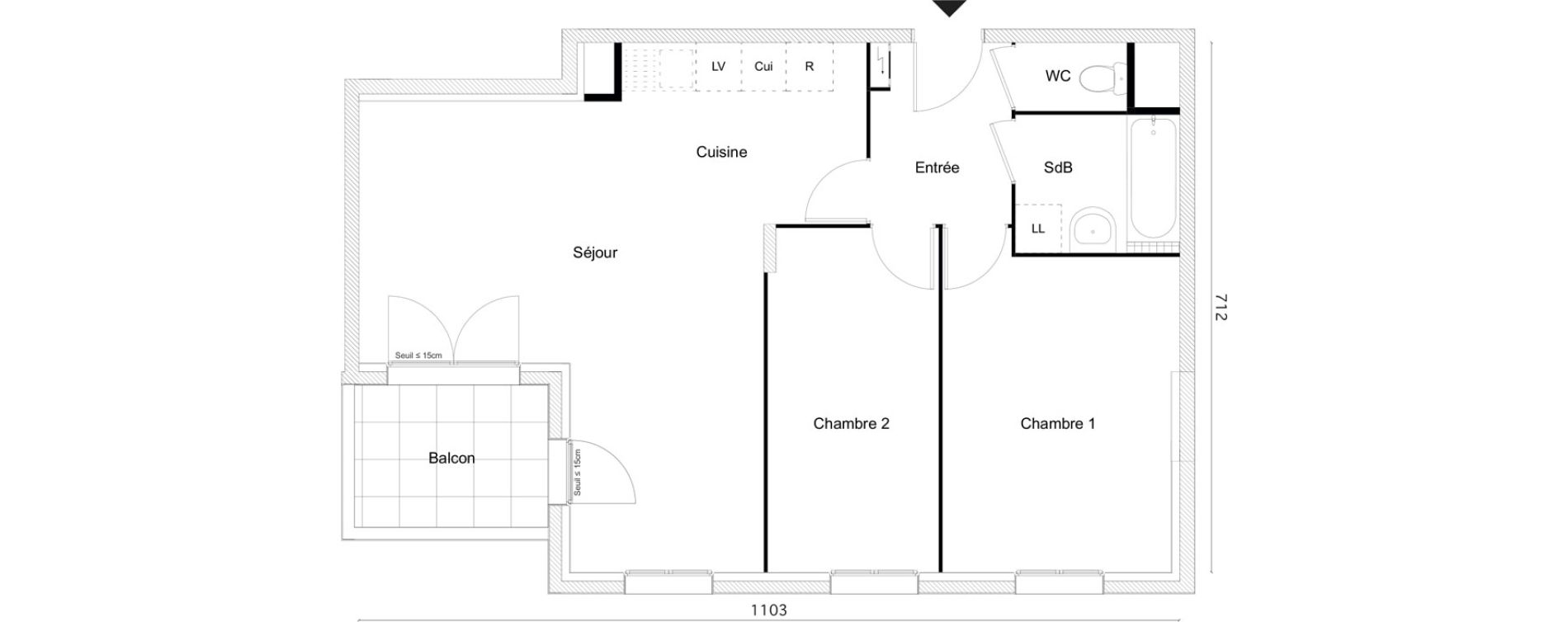 Appartement T3 de 65,35 m2 &agrave; Limay Centre