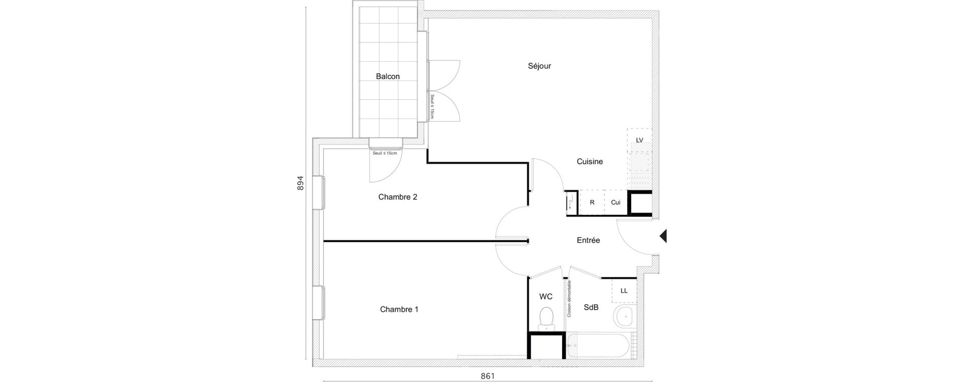 Appartement T3 de 64,05 m2 &agrave; Limay Centre