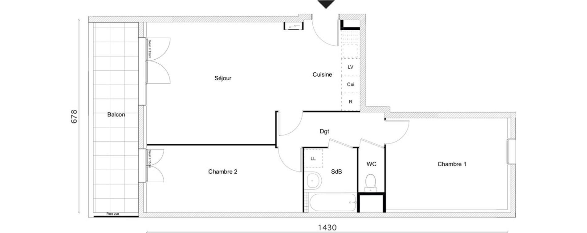 Appartement T3 de 65,40 m2 &agrave; Limay Centre