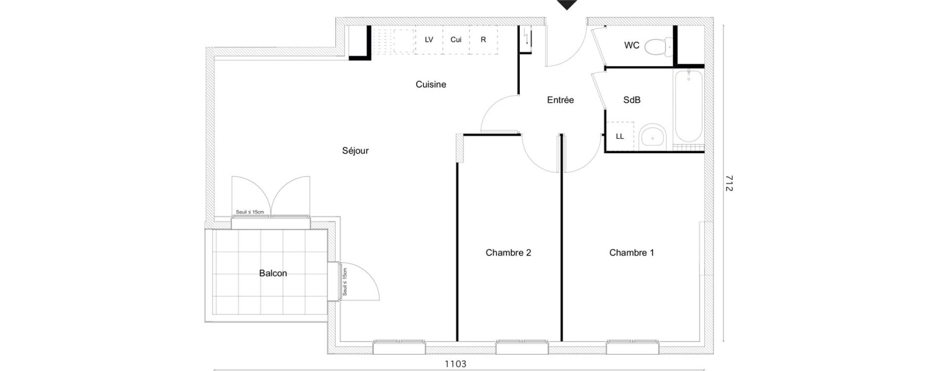 Appartement T3 de 65,35 m2 &agrave; Limay Centre