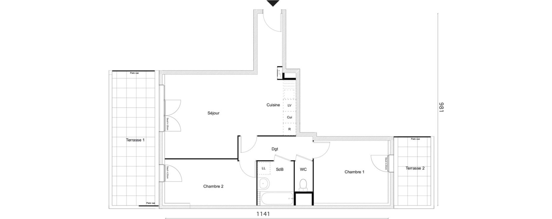 Appartement T3 de 62,25 m2 &agrave; Limay Centre