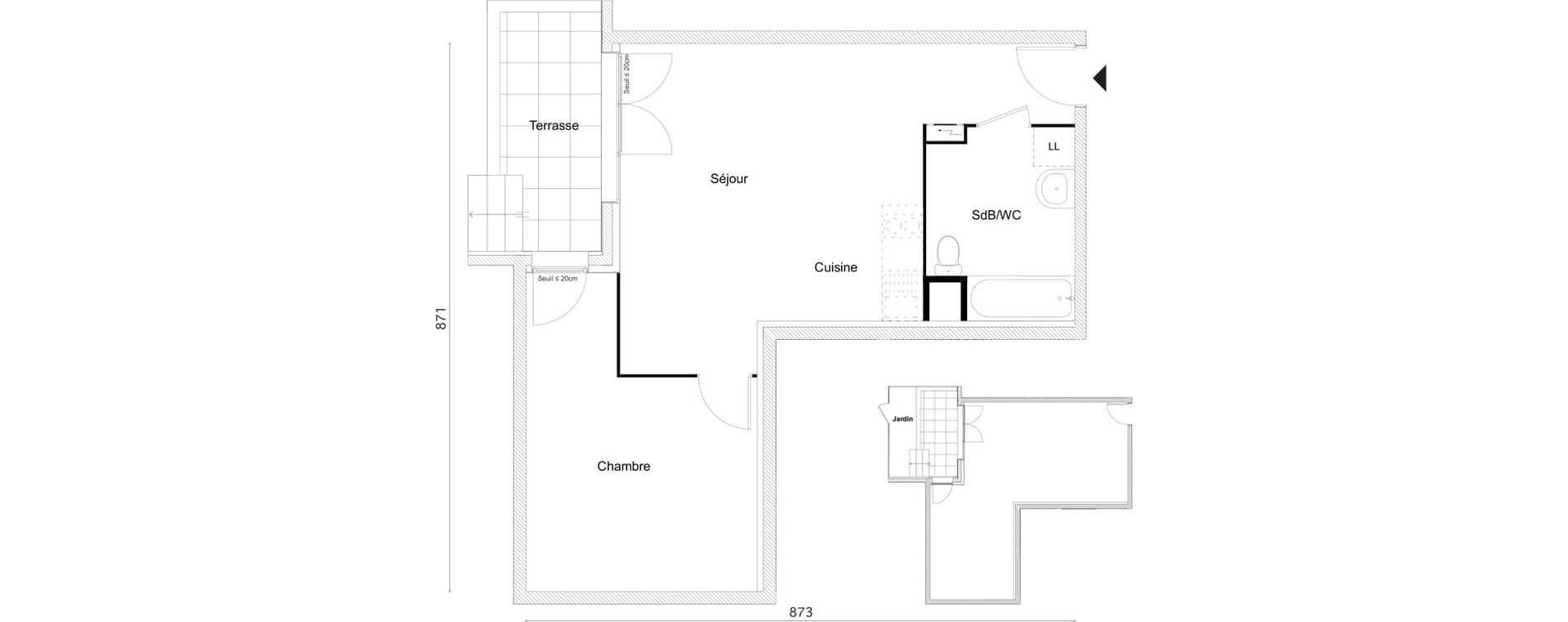 Appartement T2 de 47,65 m2 &agrave; Limay Centre