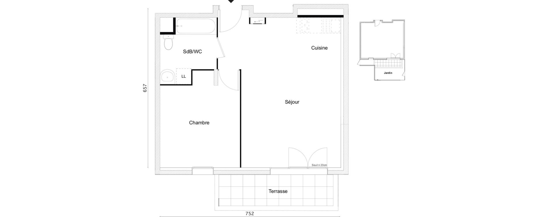 Appartement T2 de 46,15 m2 &agrave; Limay Centre