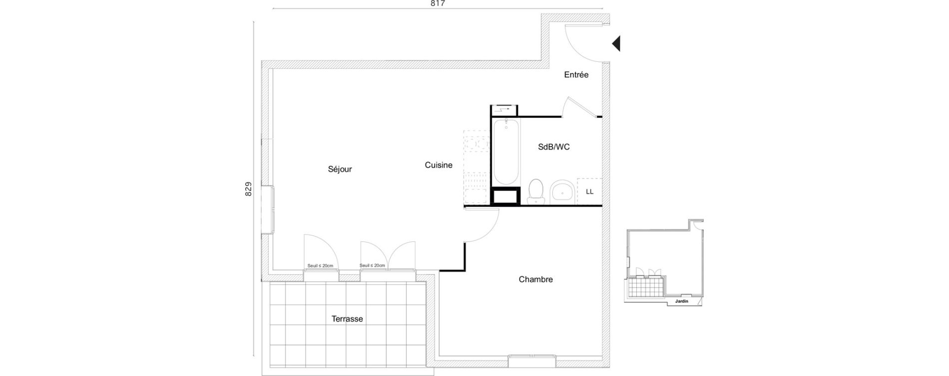 Appartement T2 de 49,95 m2 &agrave; Limay Centre