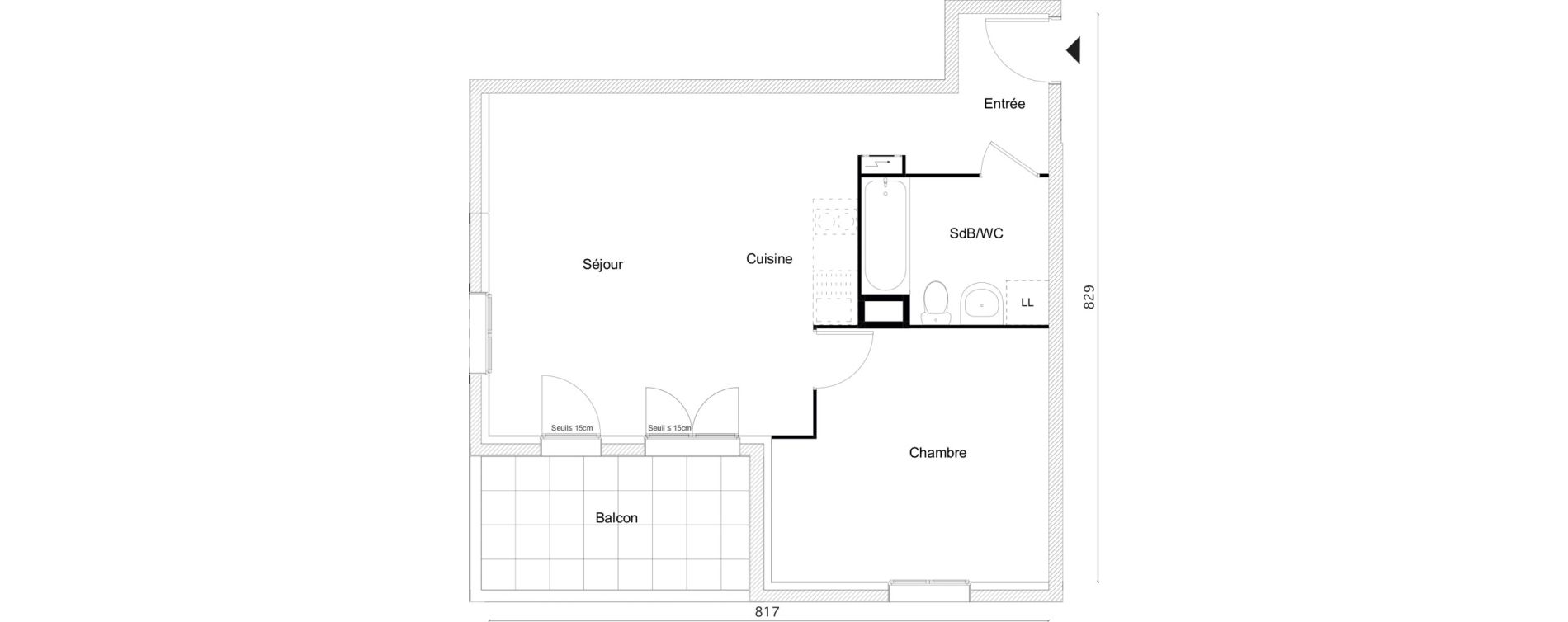 Appartement T2 de 49,95 m2 &agrave; Limay Centre