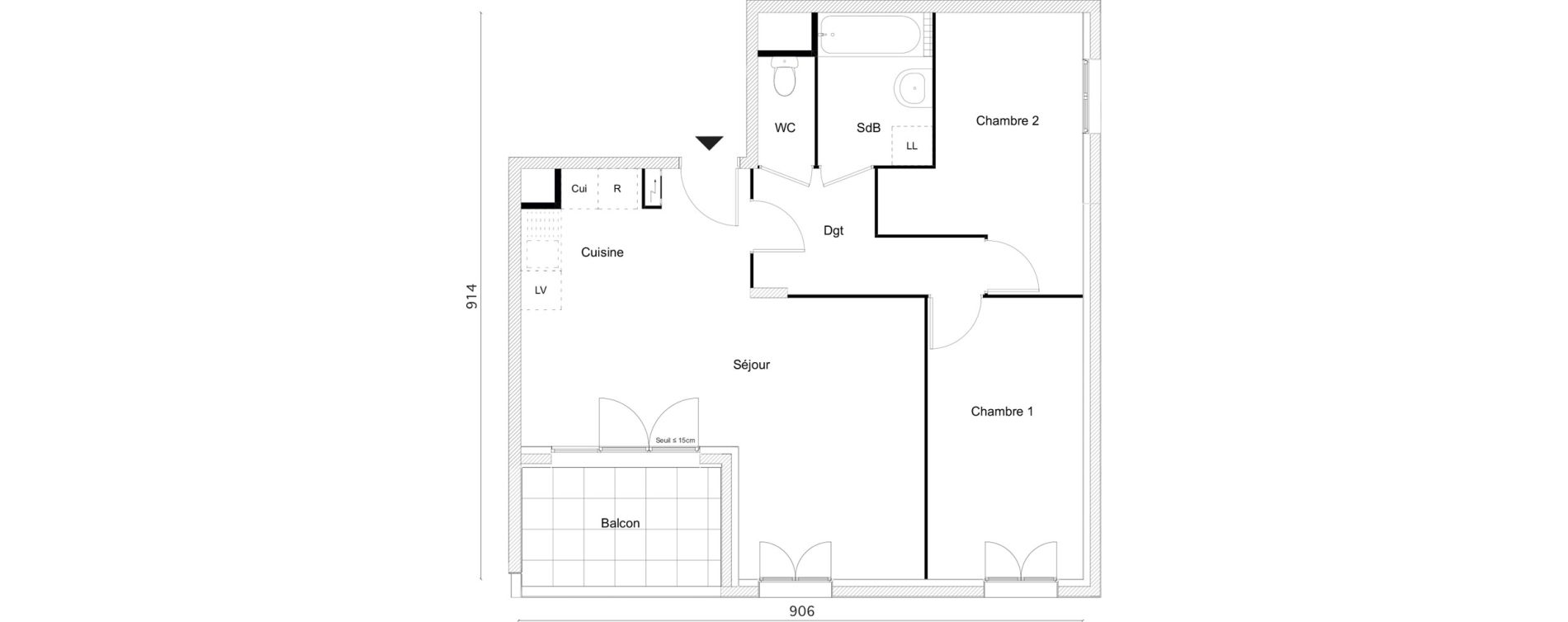 Appartement T3 de 63,15 m2 &agrave; Limay Centre