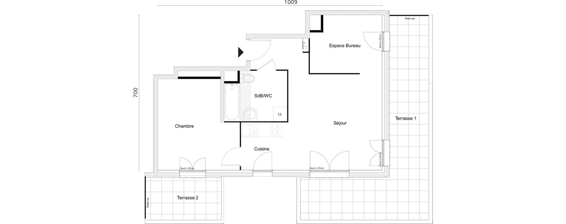 Appartement T2 bis de 54,20 m2 &agrave; Limay Centre