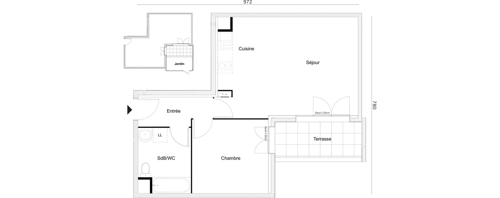 Appartement T2 de 48,10 m2 &agrave; Limay Centre