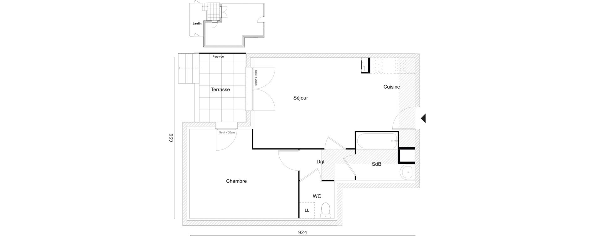 Appartement T2 de 46,70 m2 &agrave; Limay Centre