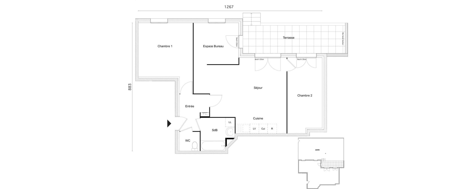 Appartement T3 bis de 73,85 m2 &agrave; Limay Centre