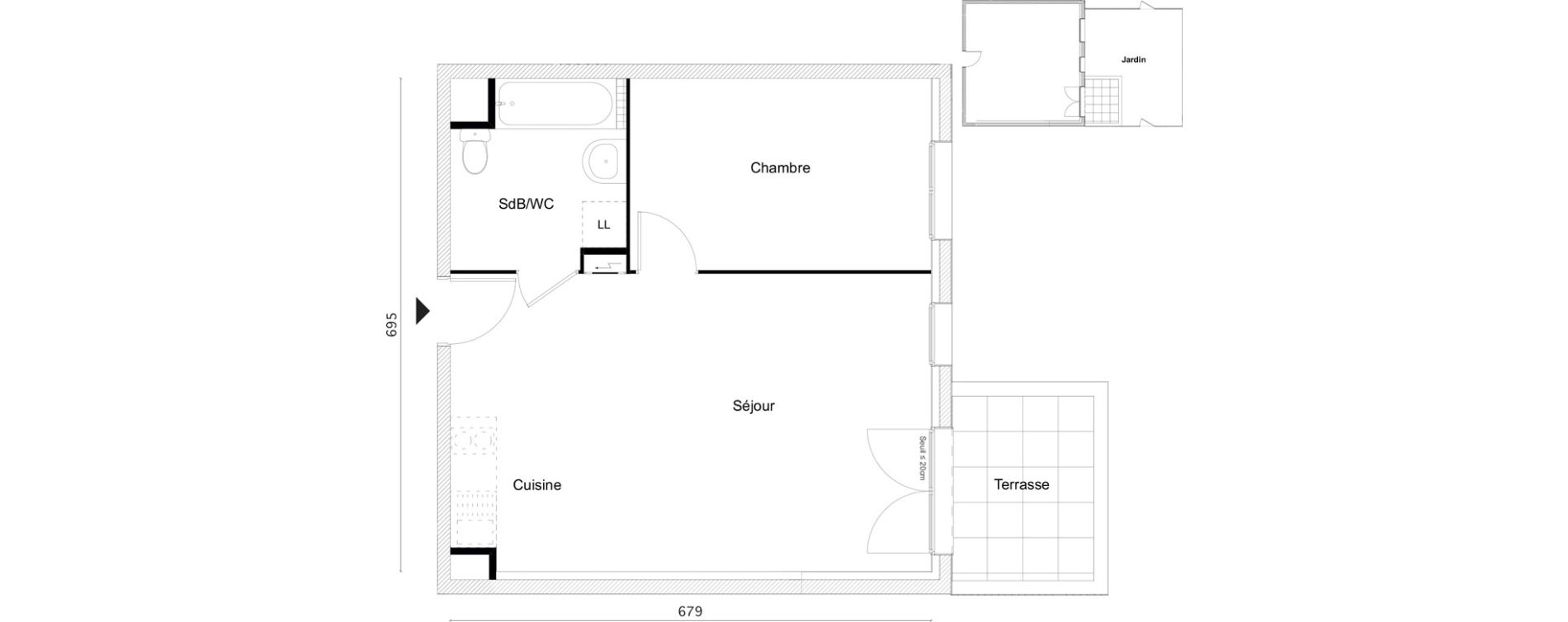 Appartement T2 de 45,80 m2 &agrave; Limay Centre