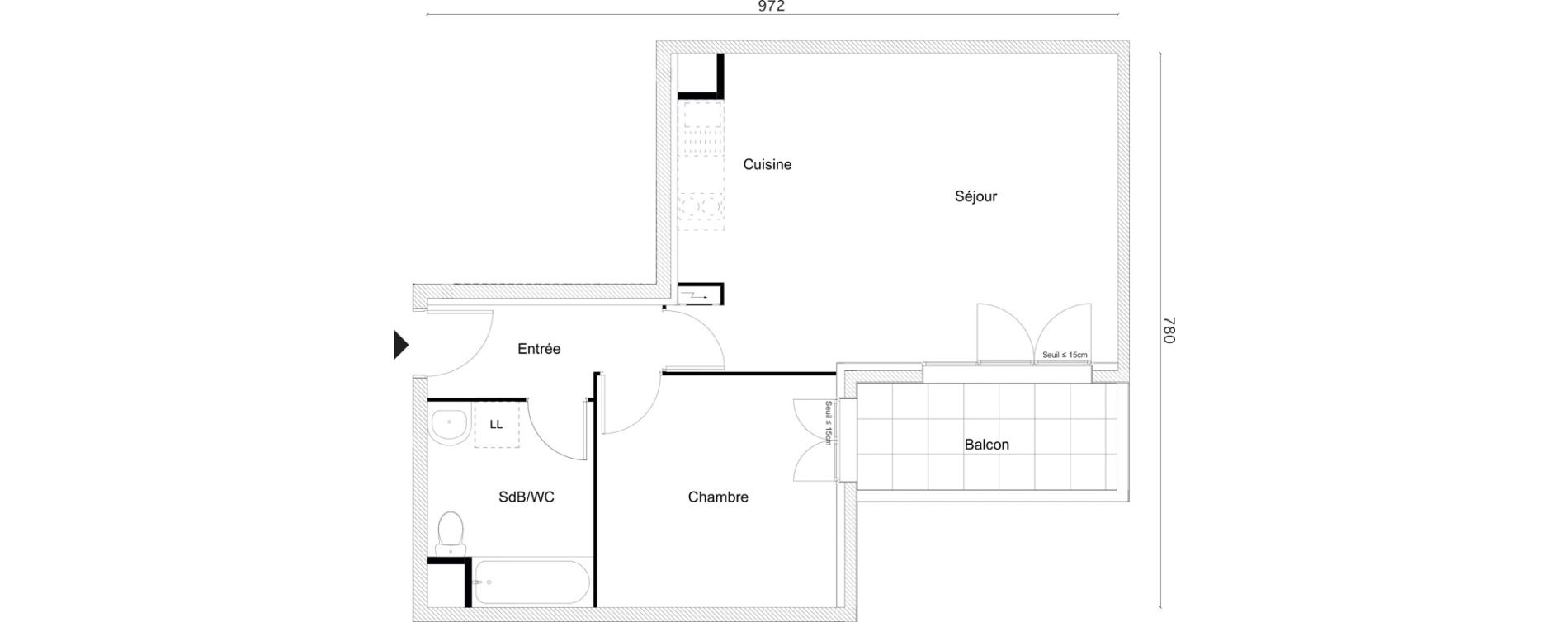 Appartement T2 de 48,10 m2 &agrave; Limay Centre