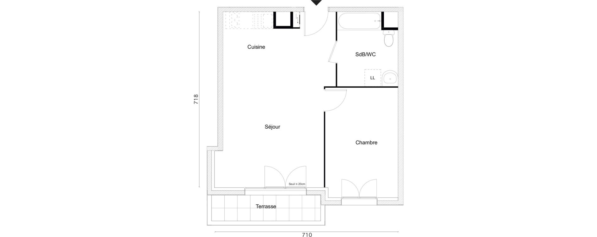 Appartement T2 de 45,90 m2 &agrave; Limay Centre