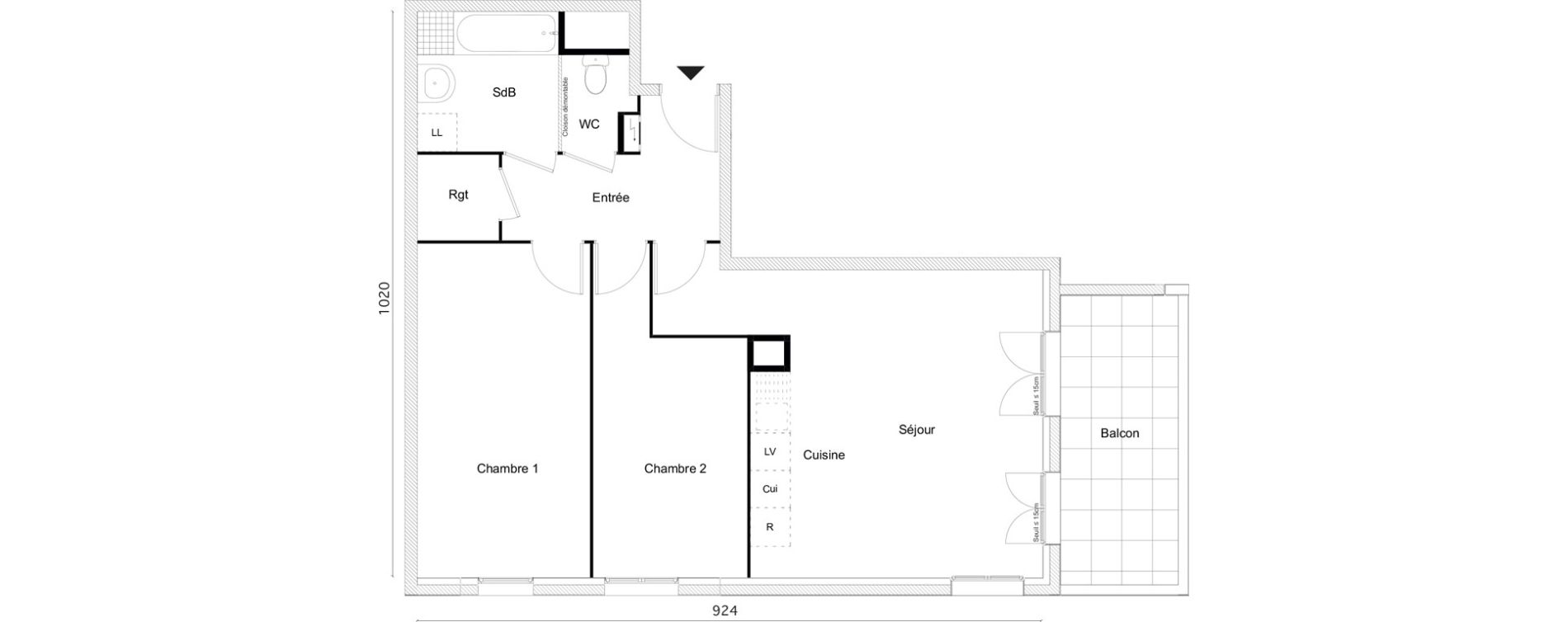 Appartement T3 de 67,30 m2 &agrave; Limay Centre