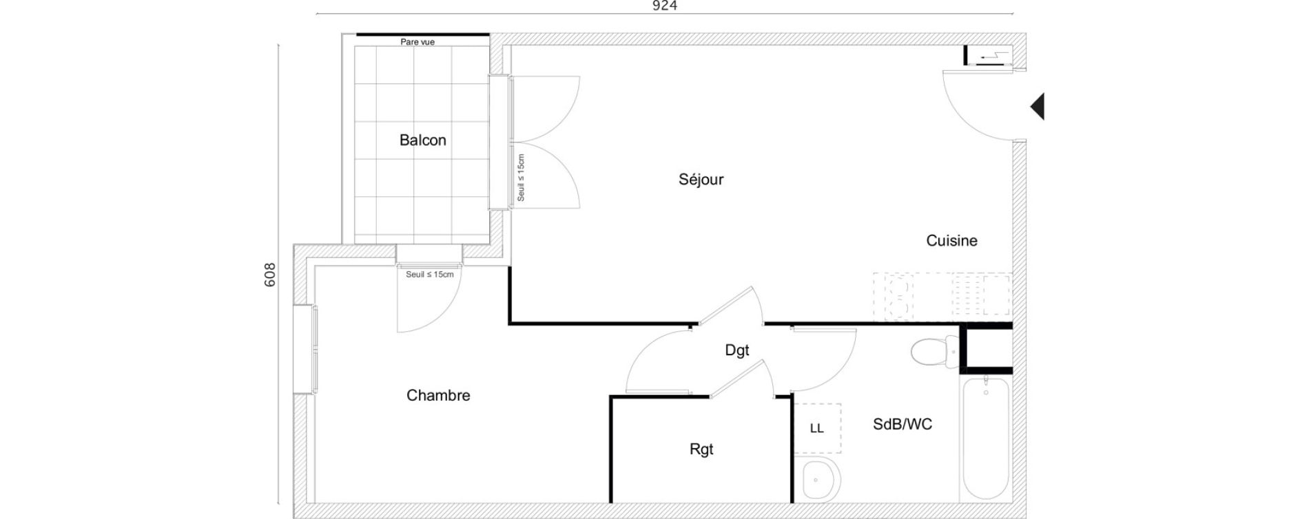 Appartement T2 de 47,20 m2 &agrave; Limay Centre