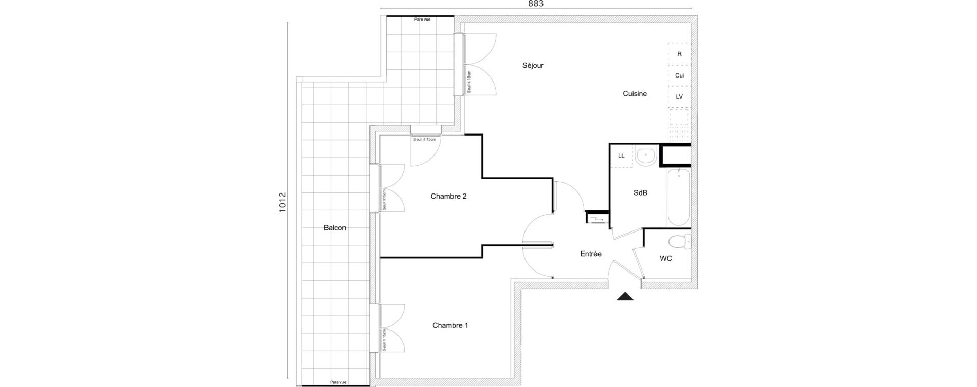 Appartement T3 de 65,25 m2 &agrave; Limay Centre