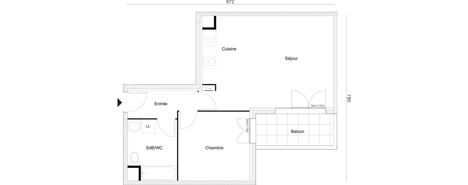 Appartement T2 de 48,10 m2 &agrave; Limay Centre