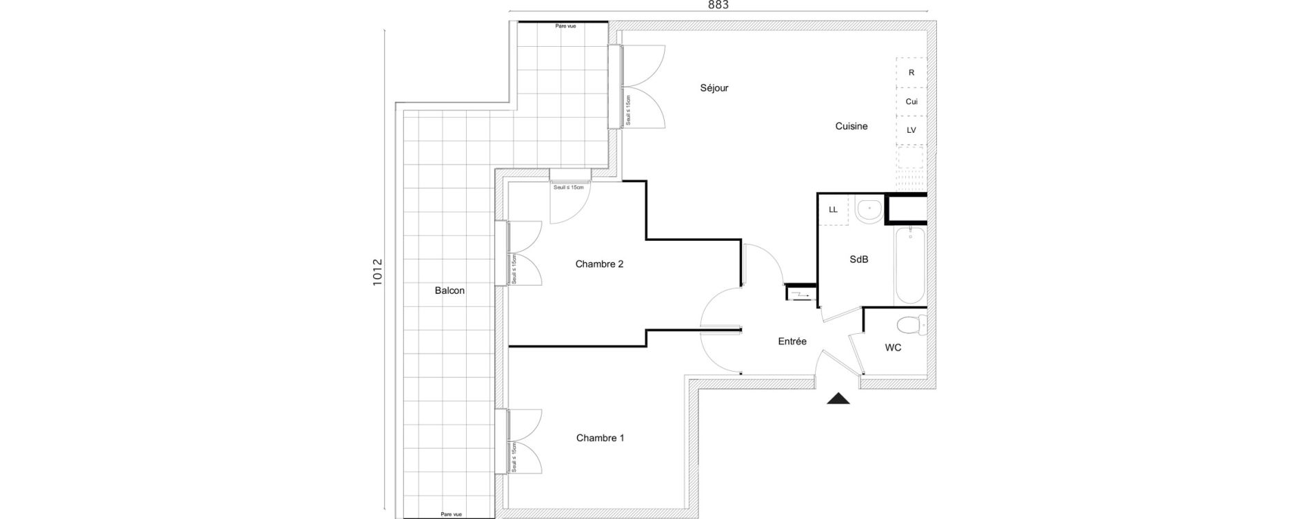 Appartement T3 de 65,25 m2 &agrave; Limay Centre