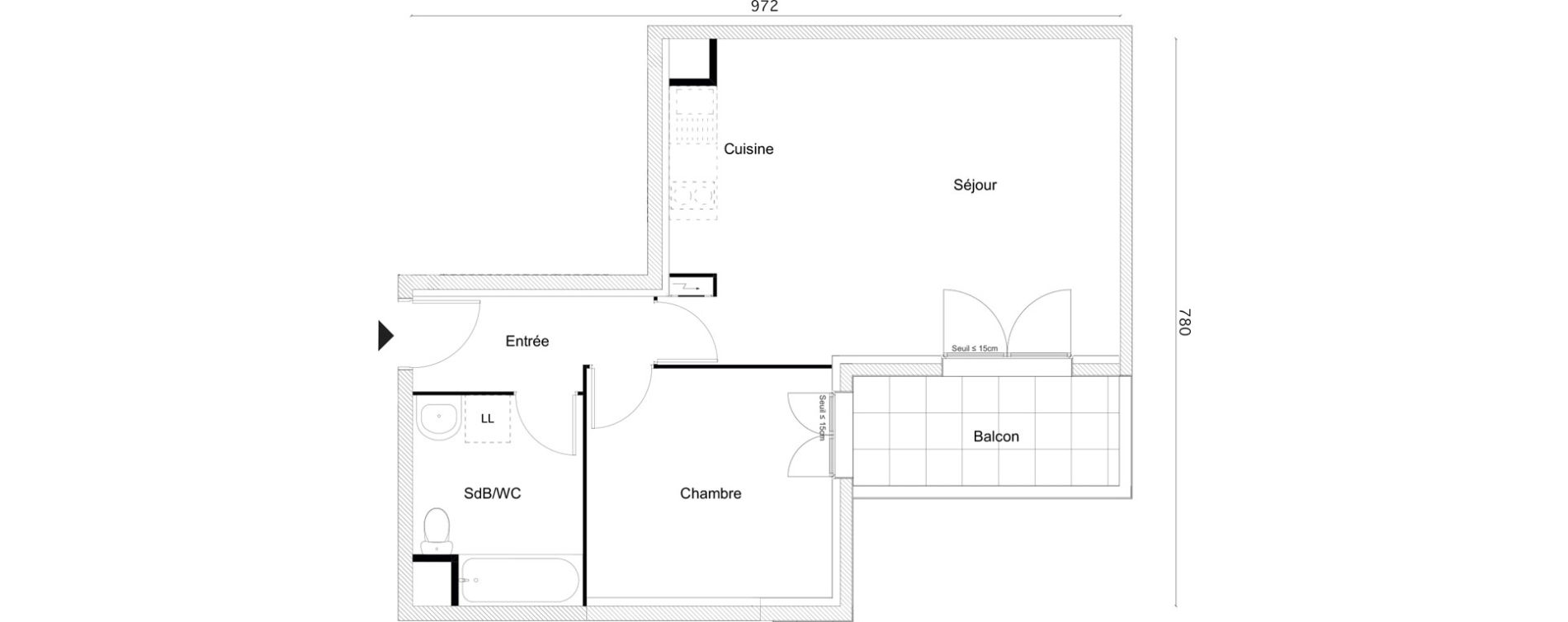 Appartement T2 de 48,10 m2 &agrave; Limay Centre