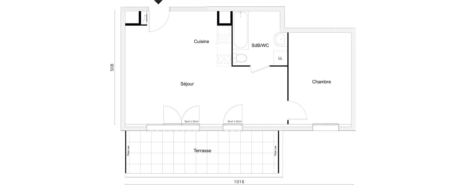 Appartement T2 de 47,00 m2 &agrave; Limay Centre