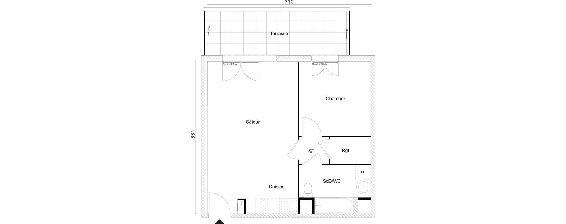 Appartement T2 de 45,20 m2 &agrave; Limay Centre