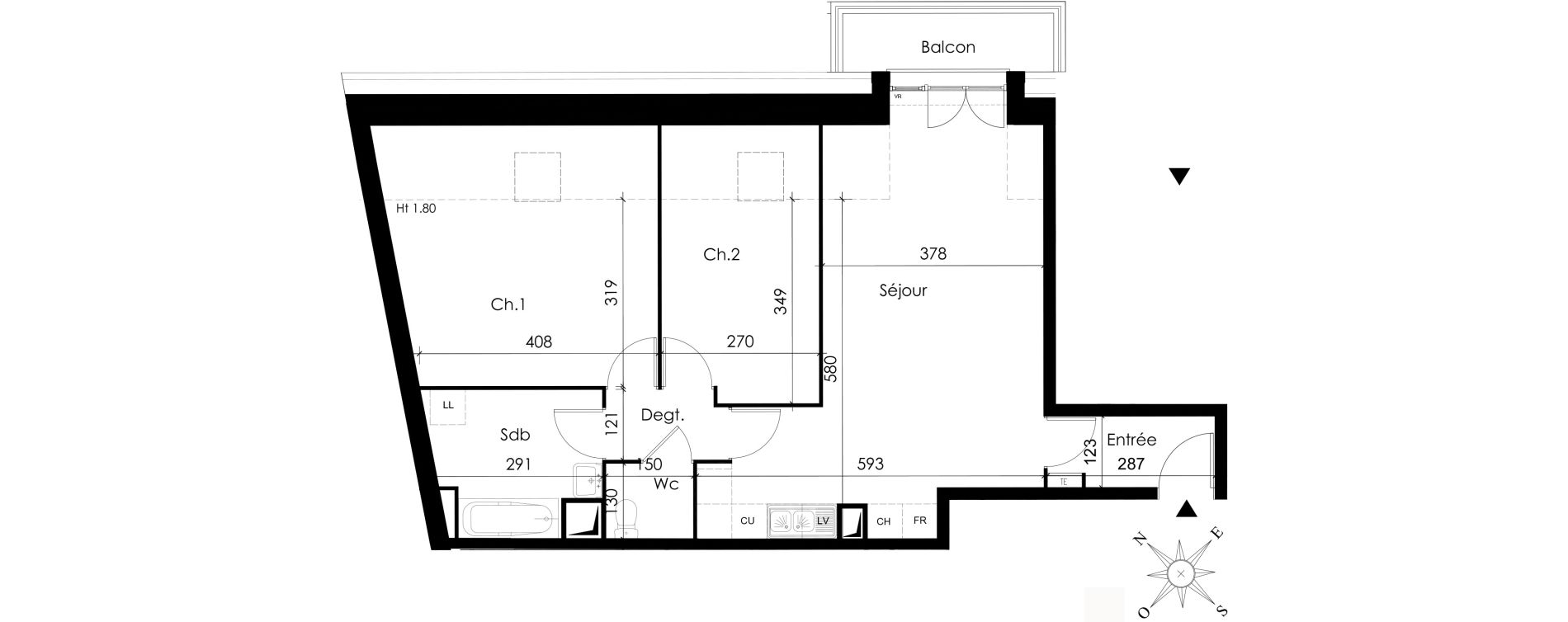 Appartement T3 de 65,71 m2 &agrave; Limay Centre