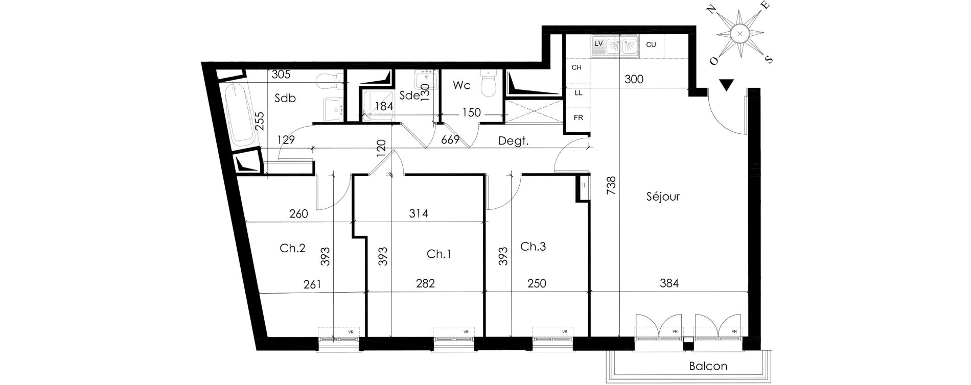 Appartement T4 de 77,64 m2 &agrave; Limay Centre