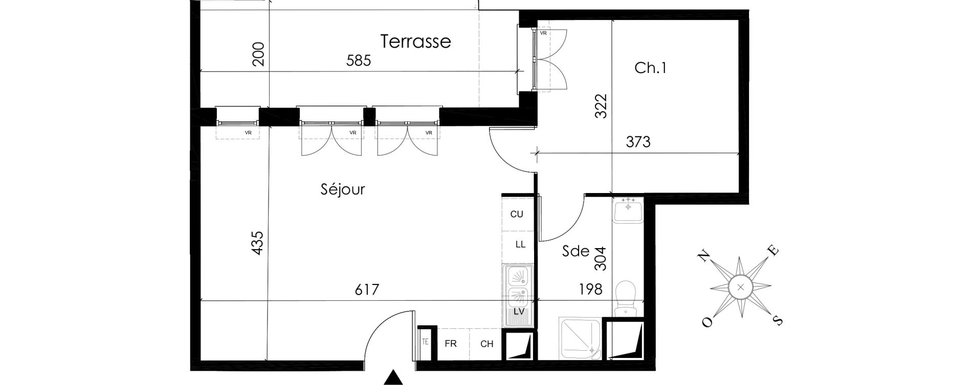 Appartement T2 de 43,78 m2 &agrave; Limay Centre