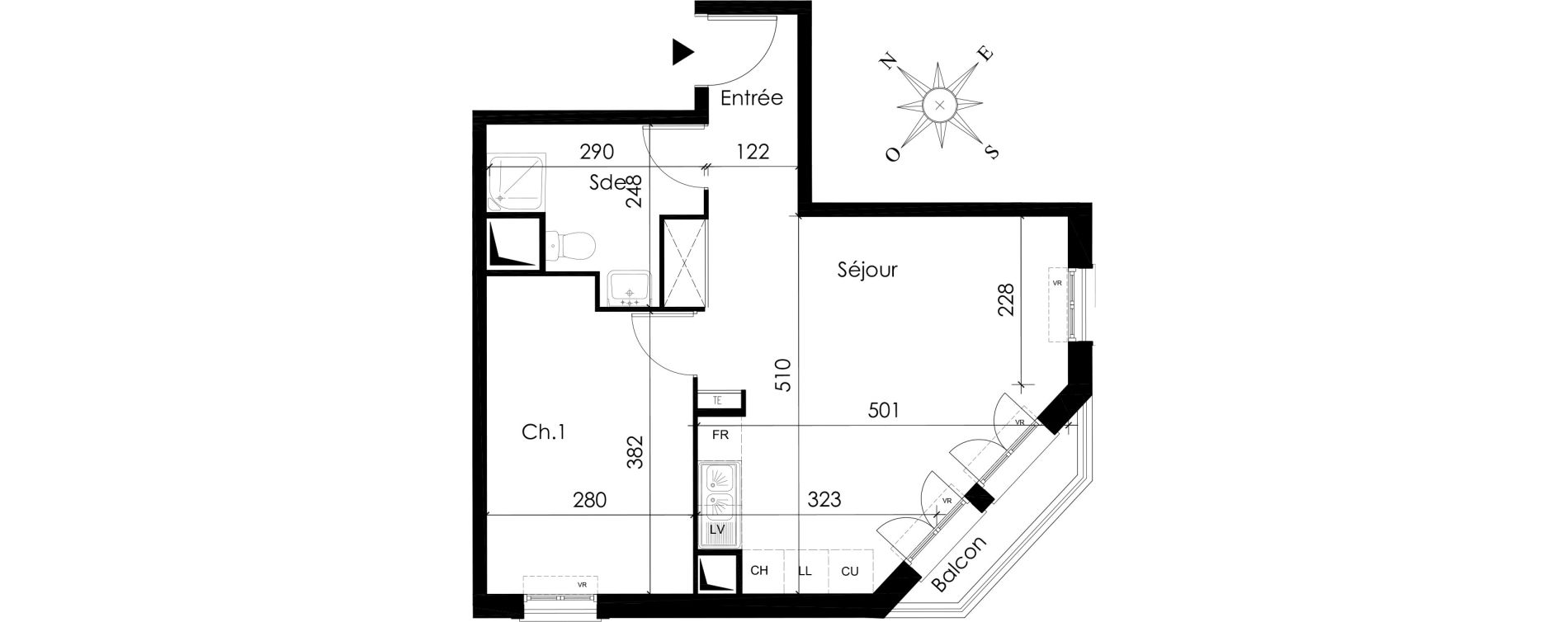 Appartement T2 de 41,86 m2 &agrave; Limay Centre