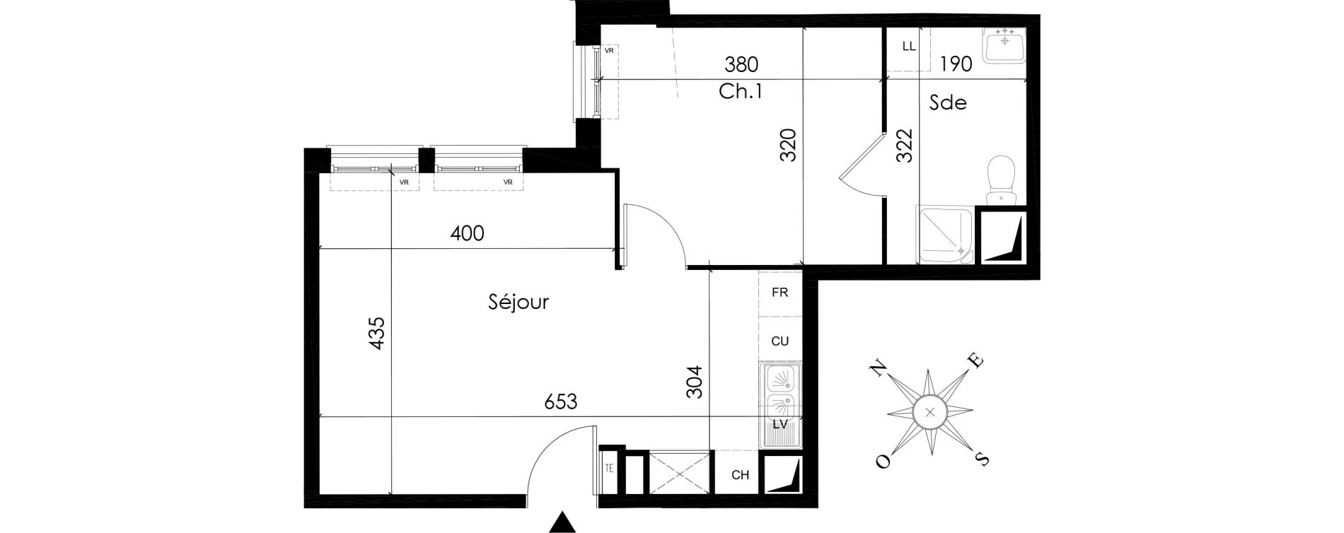 Appartement T2 de 41,92 m2 &agrave; Limay Centre