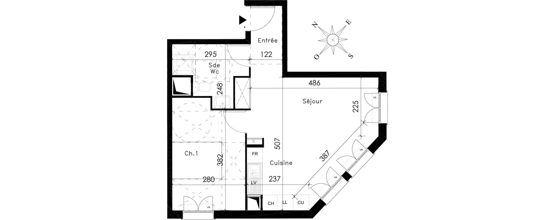 Appartement T2 de 41,95 m2 &agrave; Limay Centre