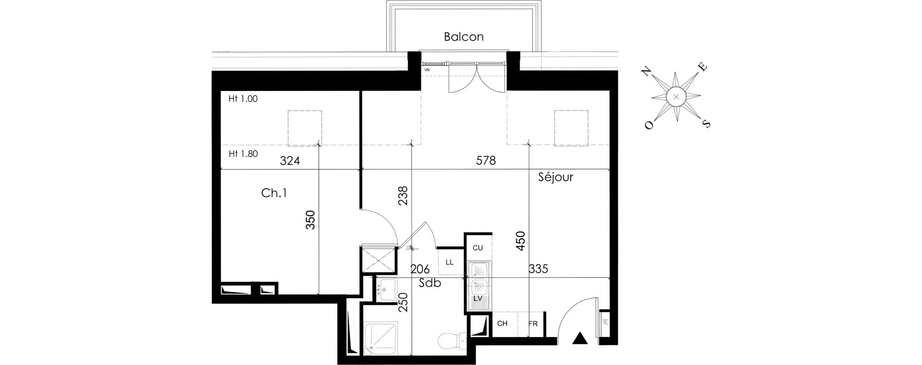 Appartement T2 de 40,76 m2 &agrave; Limay Centre