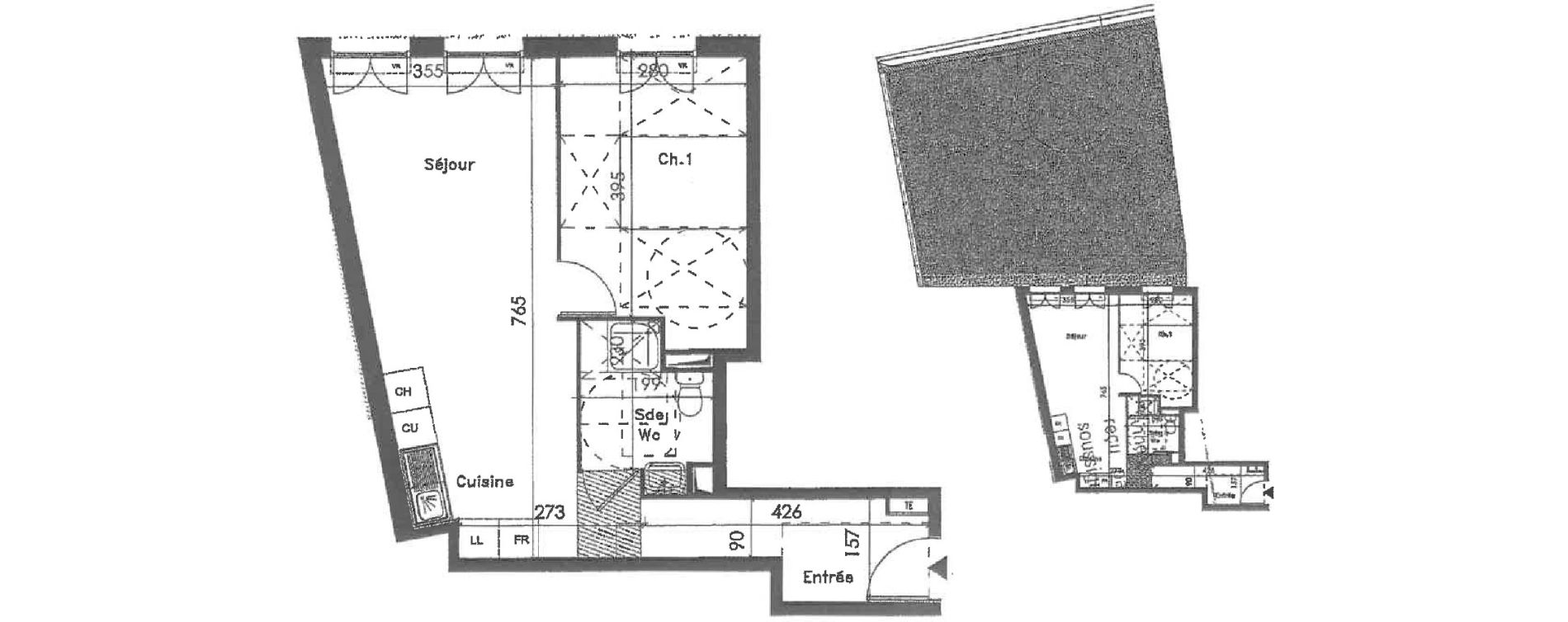 Appartement T2 de 44,59 m2 &agrave; Limay Centre