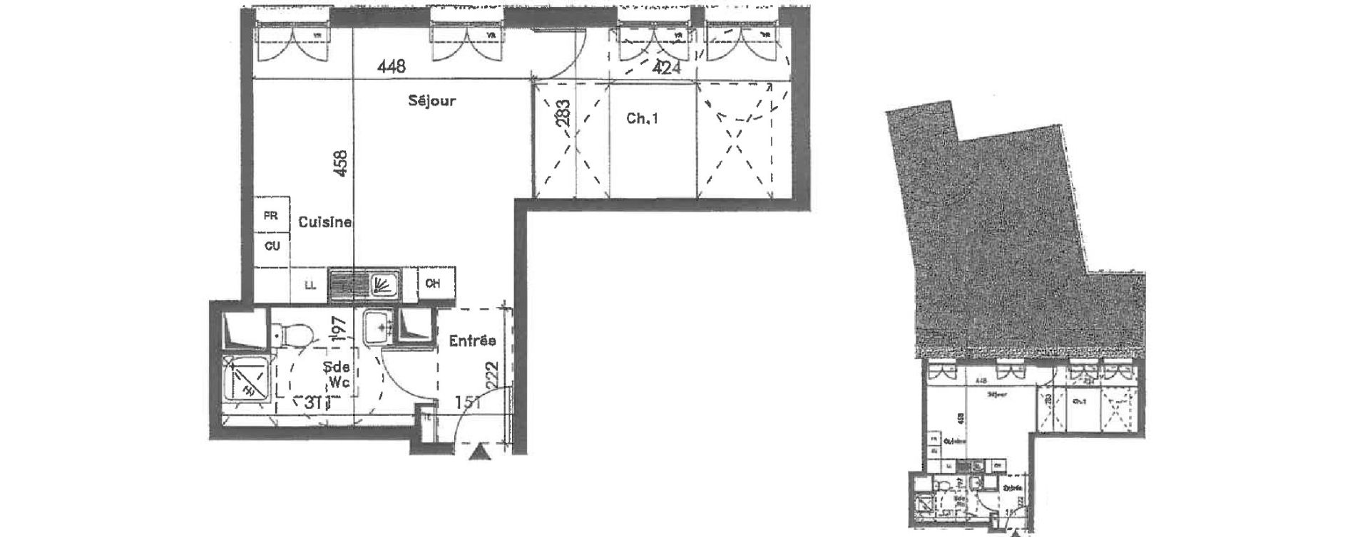 Appartement T2 de 39,95 m2 &agrave; Limay Centre