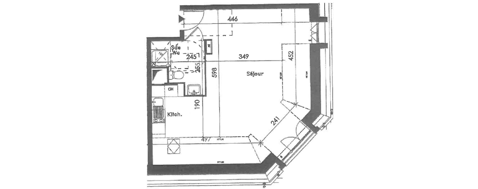 Appartement T1 de 36,51 m2 &agrave; Limay Centre