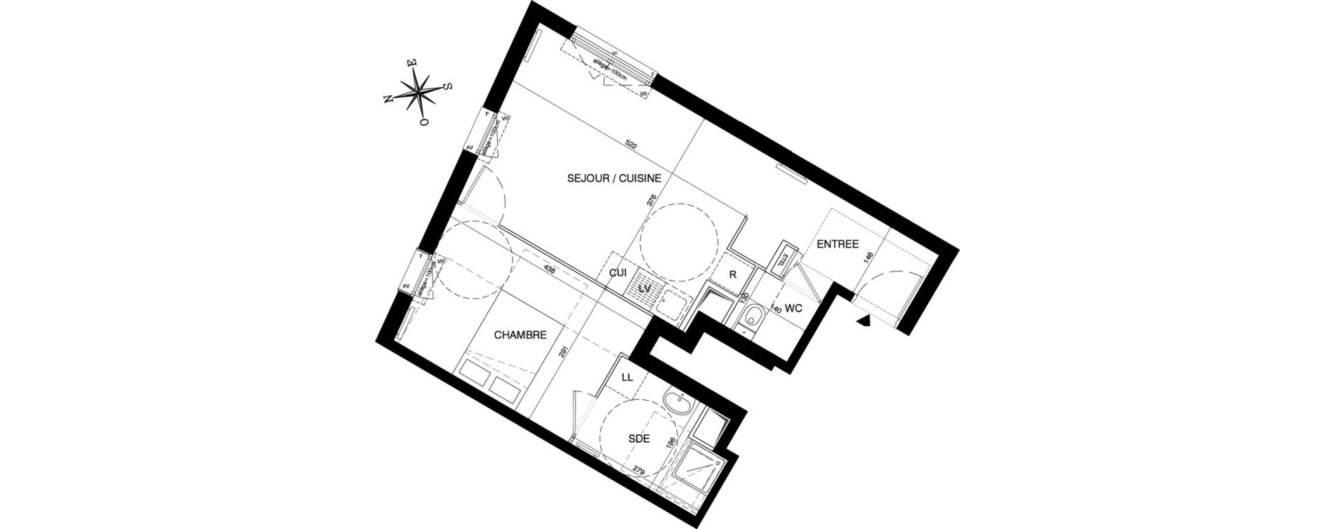 Appartement T2 de 44,27 m2 &agrave; Magnanville Centre