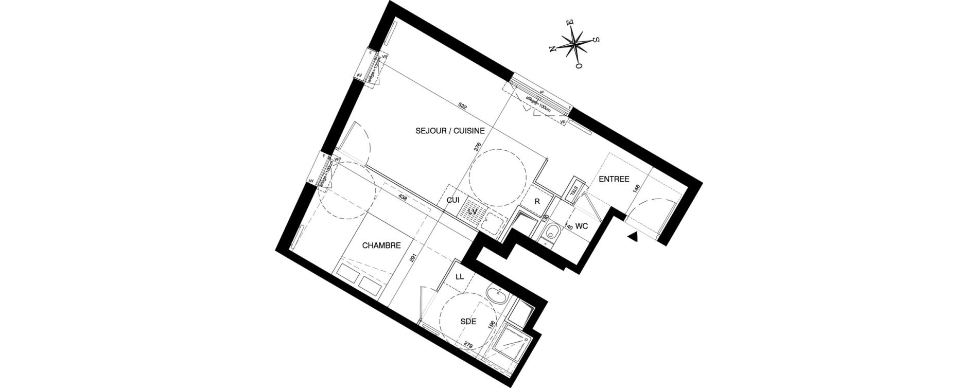 Appartement T2 de 44,27 m2 &agrave; Magnanville Centre