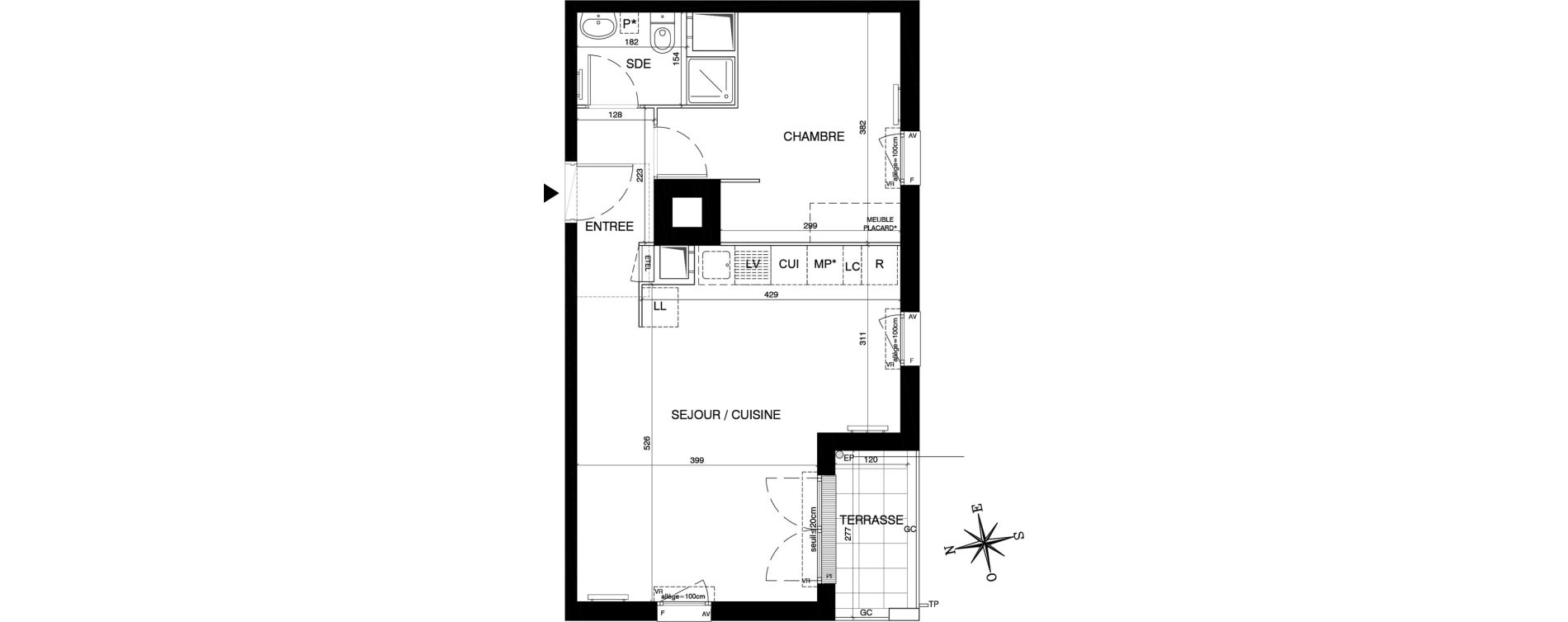 Appartement T2 de 45,76 m2 &agrave; Magnanville Centre