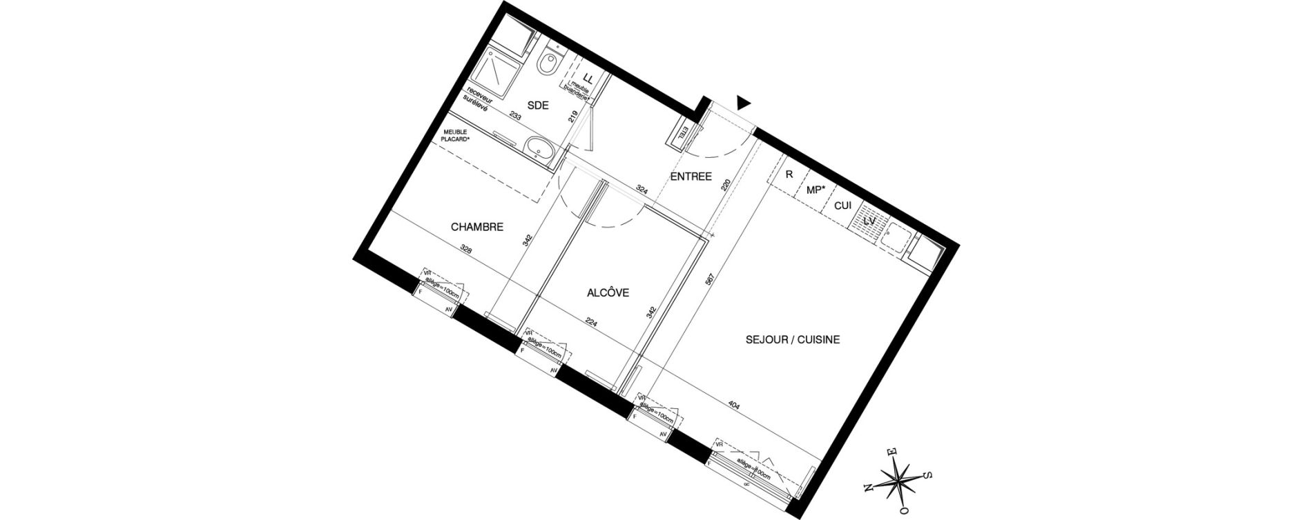 Appartement T2 de 51,34 m2 &agrave; Magnanville Centre